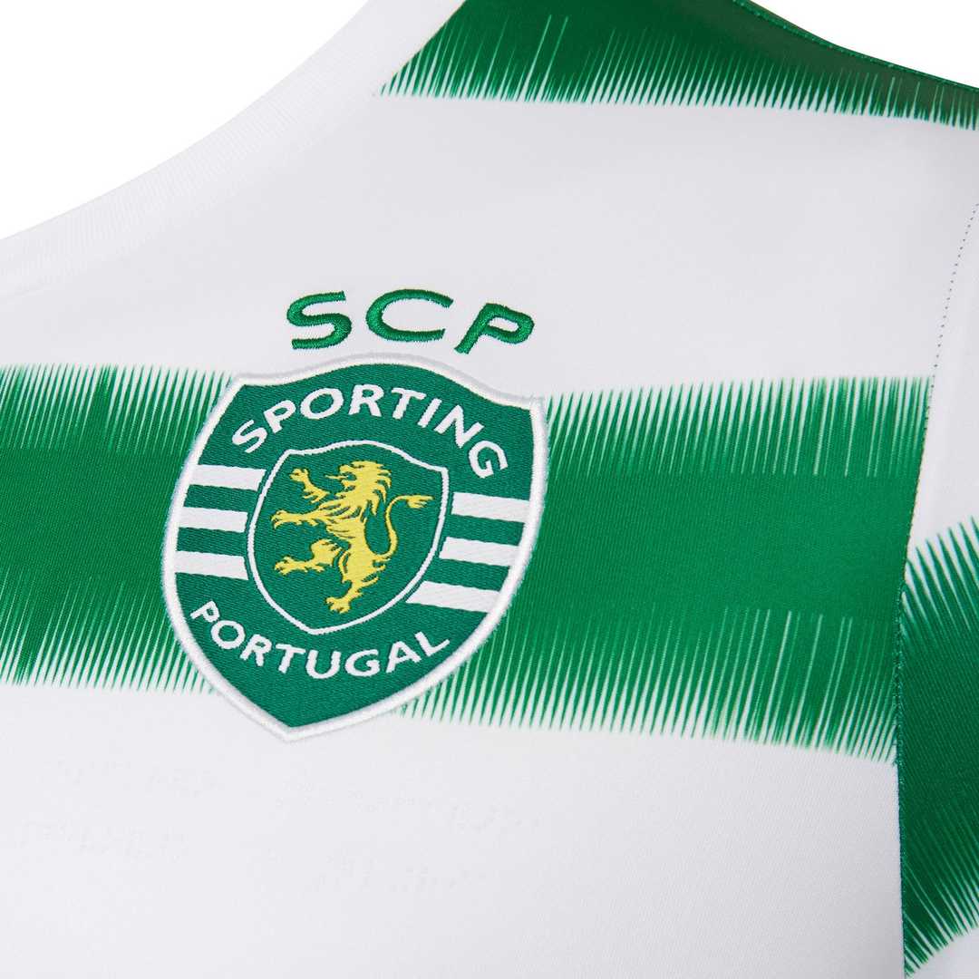 20/21 Sporting Lisbon Home Green&White Horizontal Stripes Men Jersey Jersey - Click Image to Close