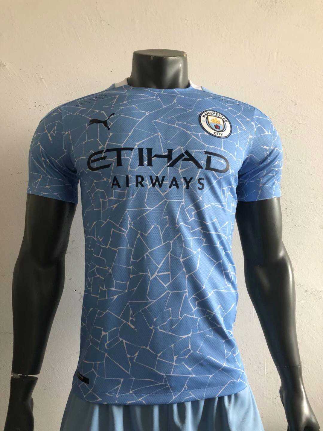 20/21 Manchester City Home Blue Men Jersey Jersey - Match - Click Image to Close