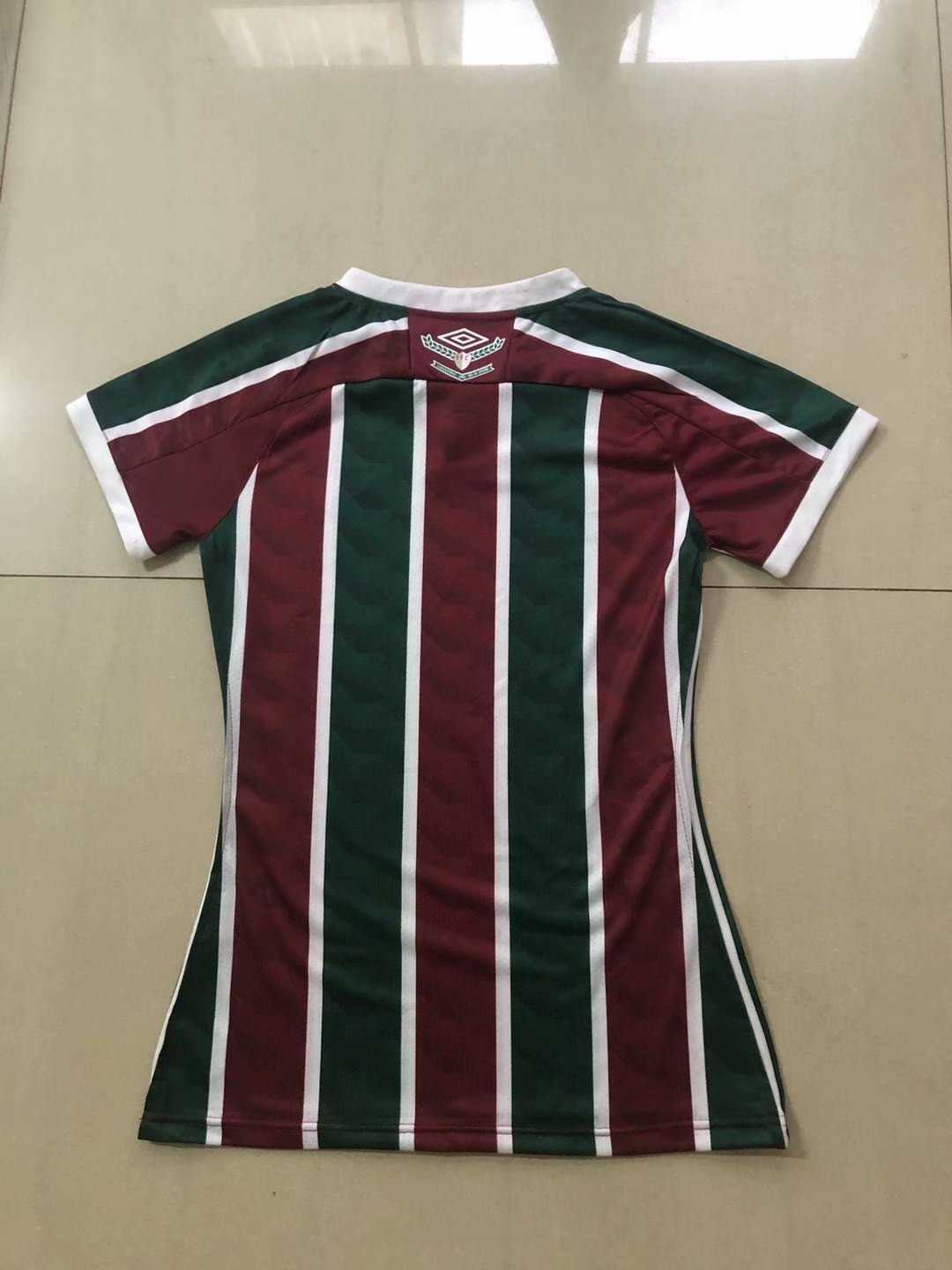 20/21 Fluminense Home Green&Red Stripes Women Jersey Jersey - Click Image to Close
