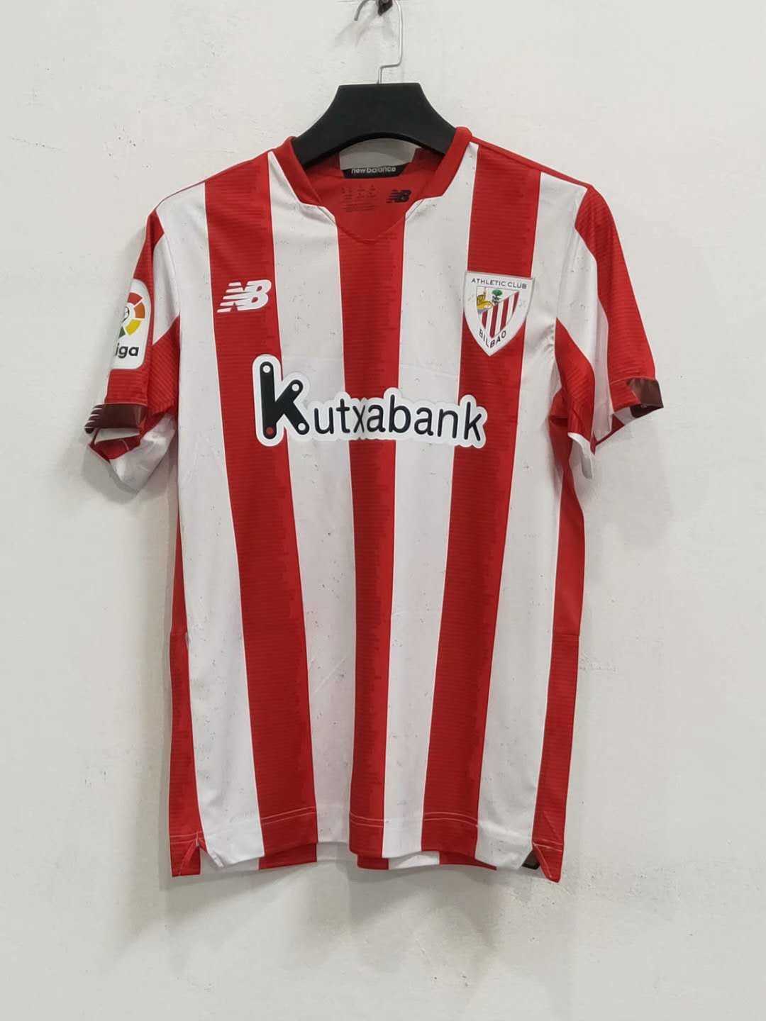 20/21 Athletic Bilbao Home Red White Stripes Jersey Men's - Click Image to Close