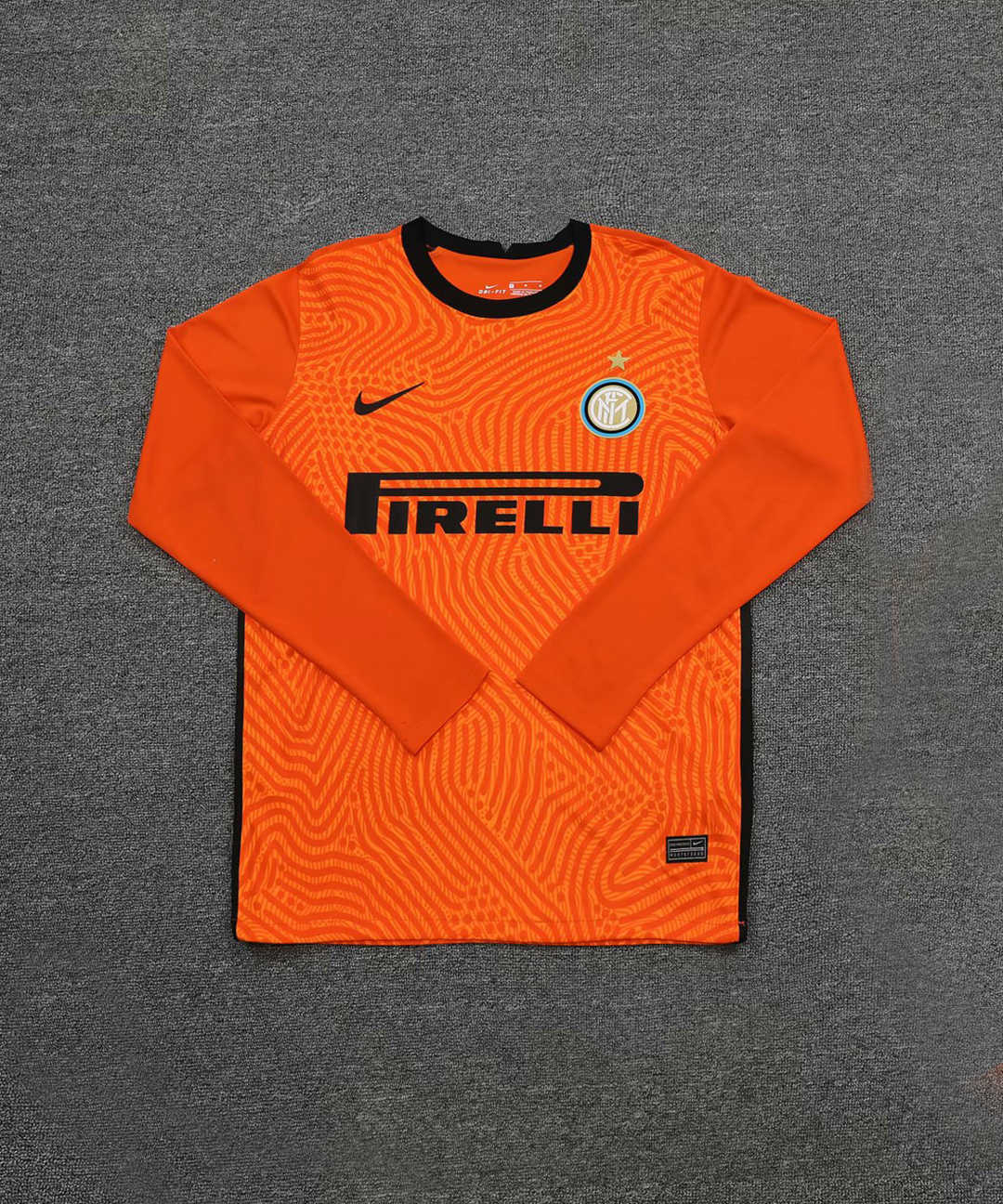 20/21 Inter Milan Goalkeeper Orange Long Sleeve Jersey Men's - Click Image to Close