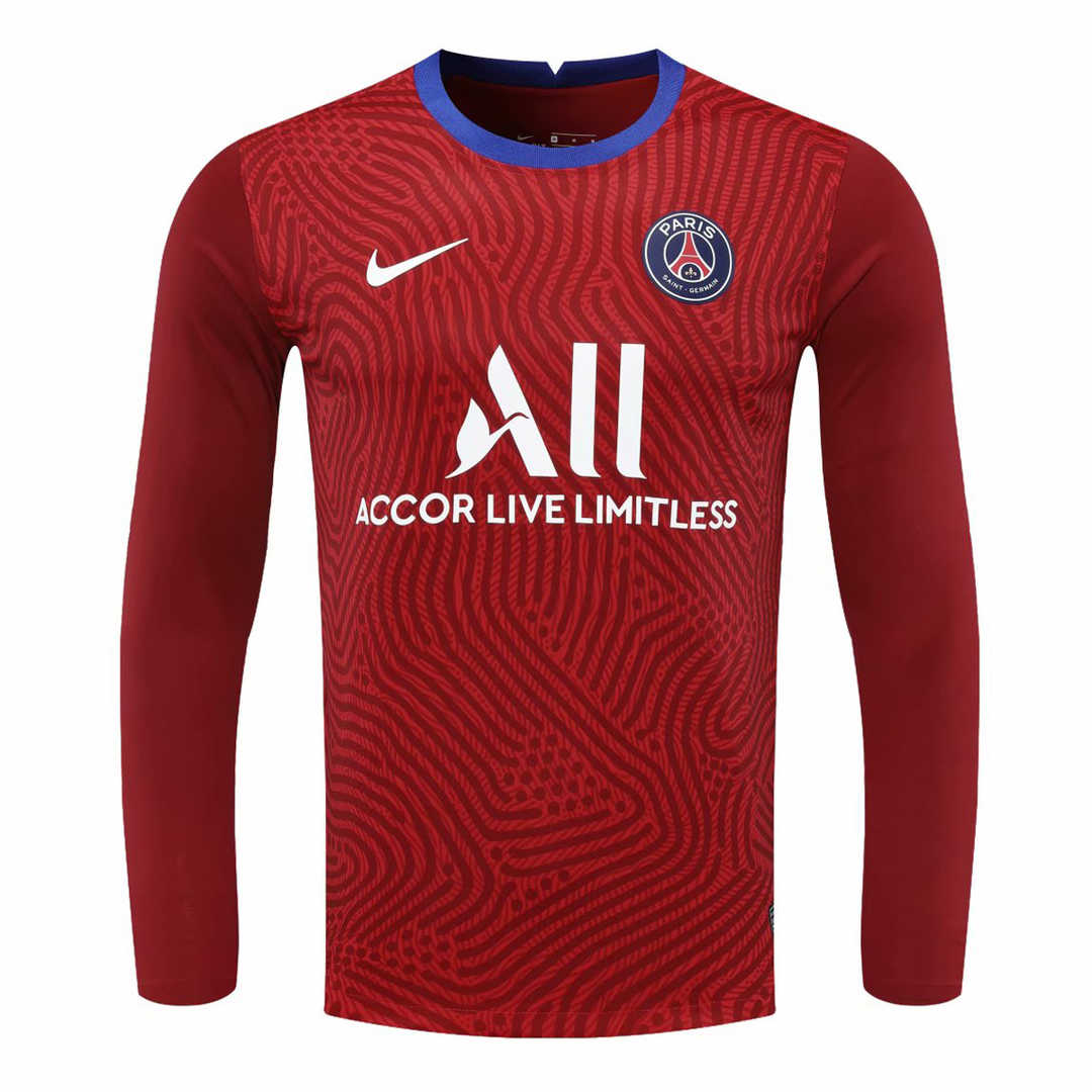 20/21 PSG Goalkeeper Red Long Sleeve Jersey Men's - Click Image to Close