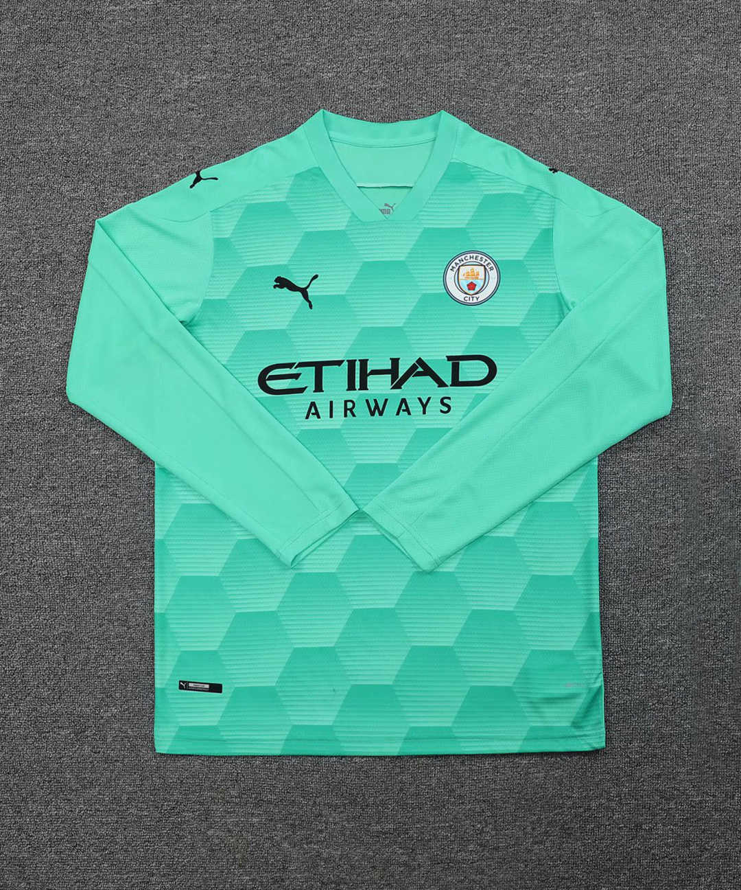 20/21 Manchester City Goalkeeper Green Long Sleeve Jersey Men's - Click Image to Close