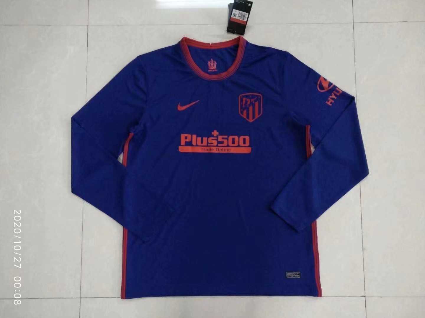 20/21 Atletico Madrid Away LS Jersey Men's - Click Image to Close