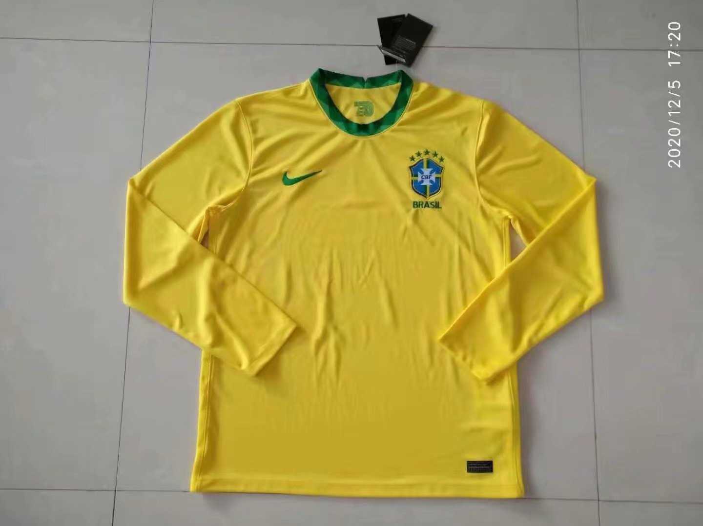 2020 Brazil Home LS Jersey Men's - Click Image to Close