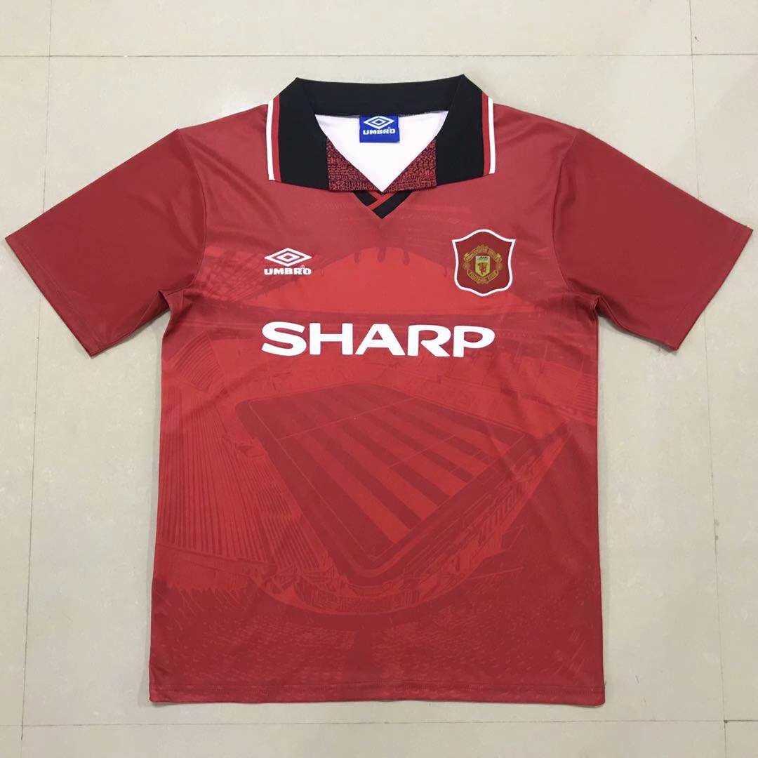 1994/96 Manchester United Retro Home Red Men Jersey Jersey - Click Image to Close