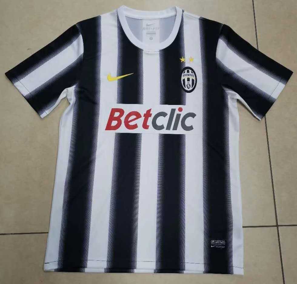 2011-2012 Juventus Retro Home Black & White Stripes Men Jersey Jersey - Click Image to Close