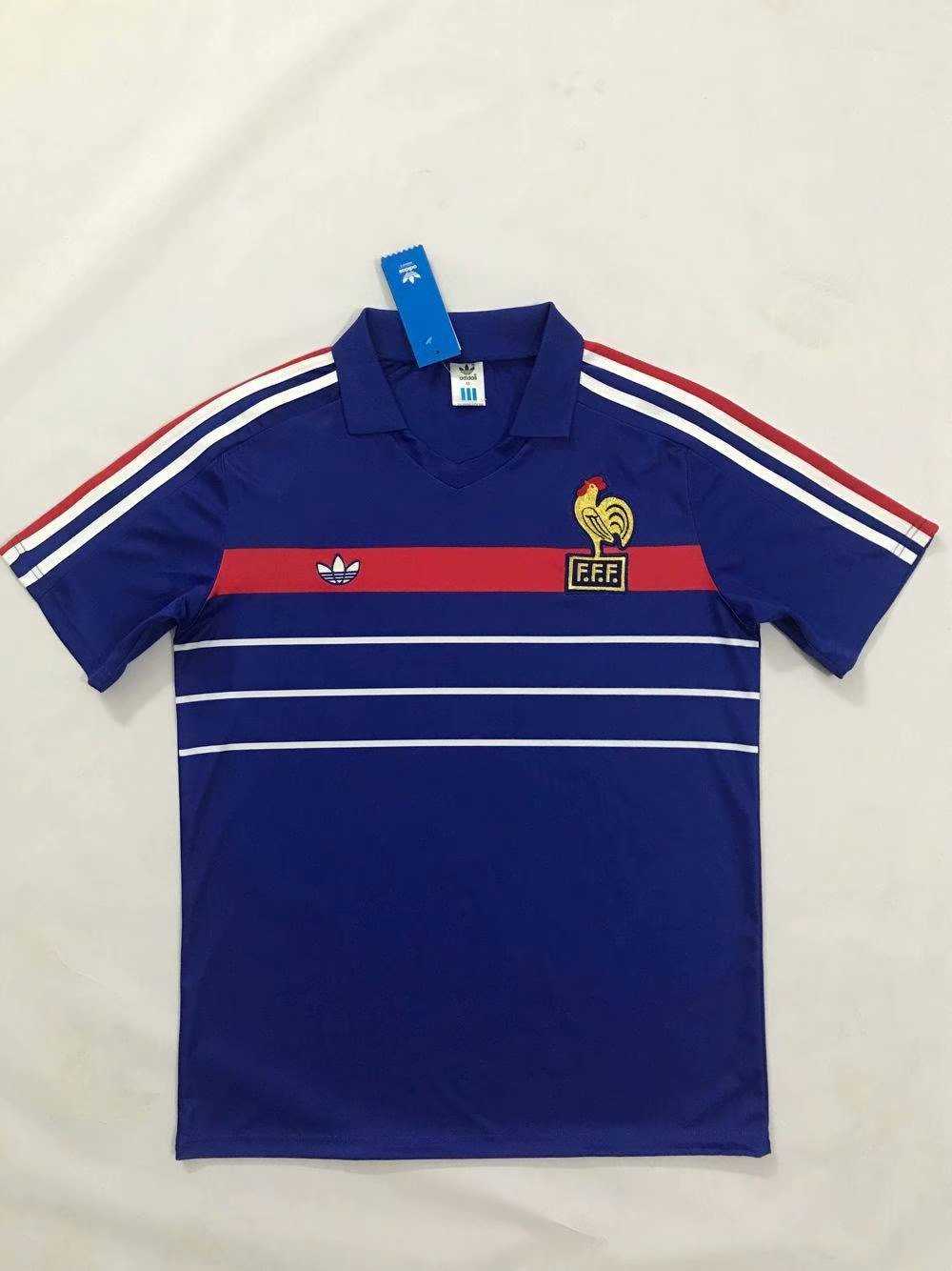 1984-1986 France Retro Home Blue Men Jersey Jersey - Click Image to Close