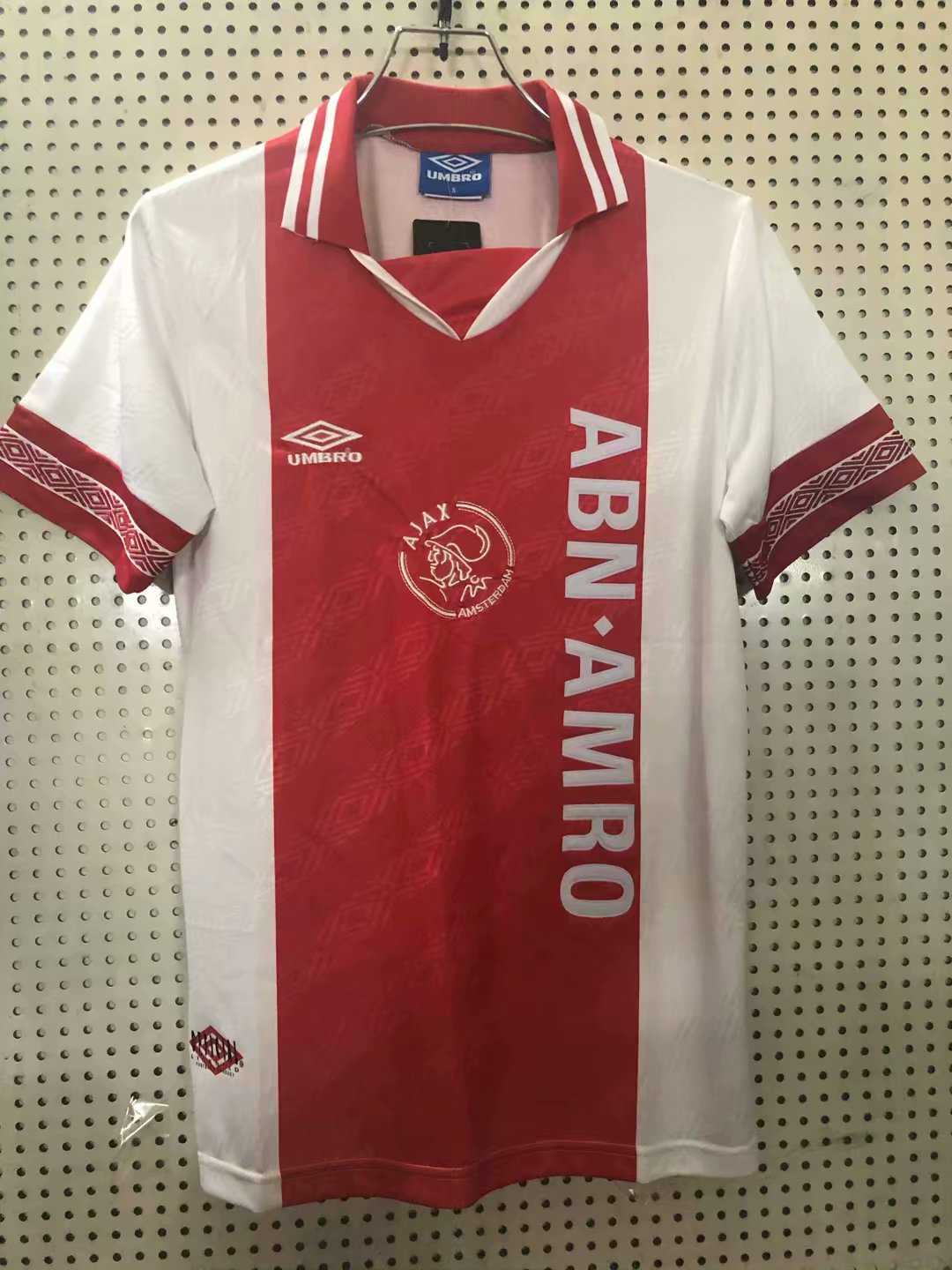 1994-1995 Ajax Retro Home Red & White Men Jersey Jersey - Click Image to Close