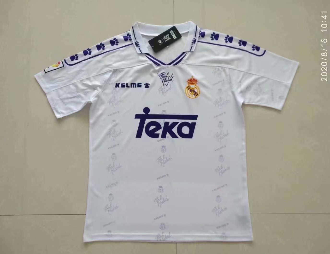 1994-1996 Real Madrid Retro Home White Men Jersey Jersey - Click Image to Close