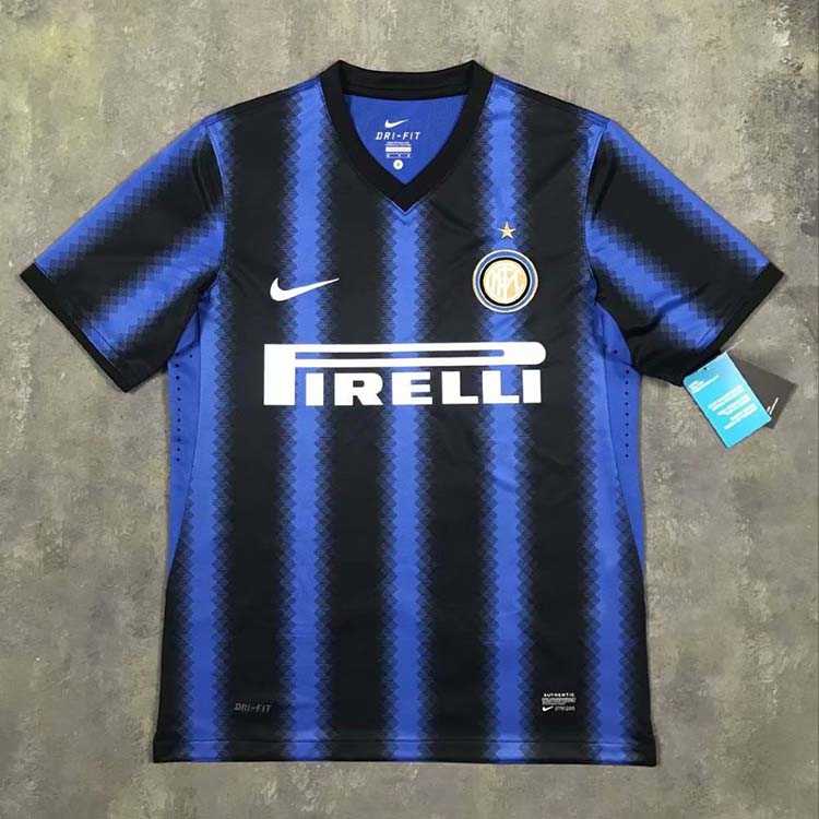 2010-2011 Inter Milan Retro Home Blue & Black Stripes Men Jersey Jersey - Click Image to Close