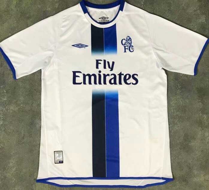 2003-2005 Chelsea Retro Away White Men Jersey Jersey - Click Image to Close