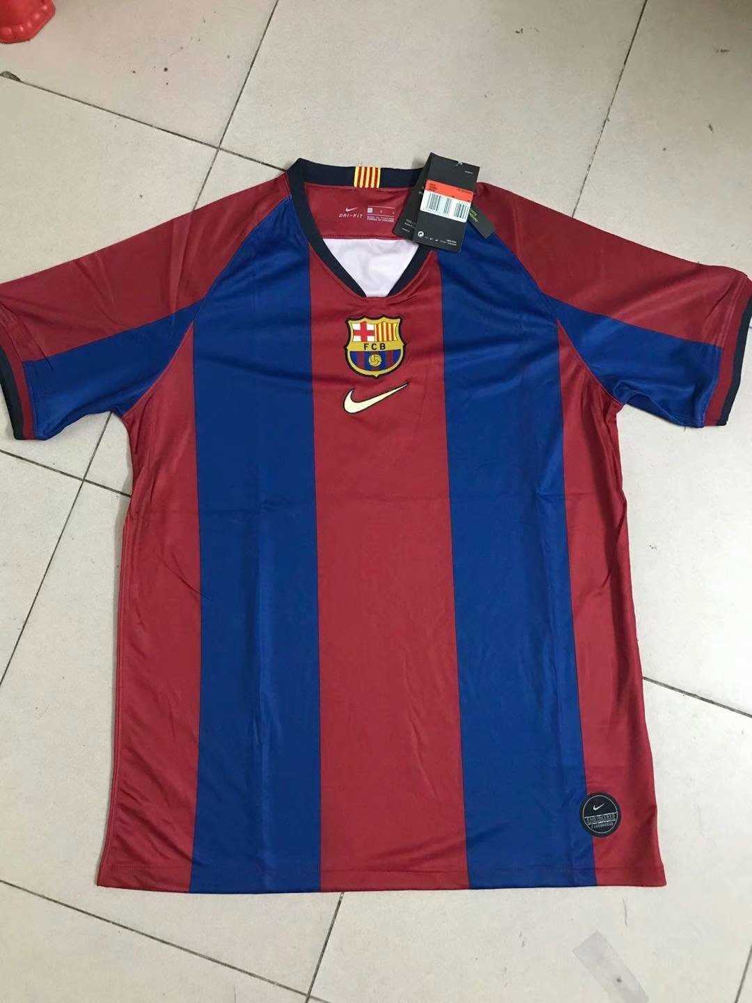 2019 Barcelona Retro Remake 1998 Red Blue Men Jersey Jersey - Click Image to Close