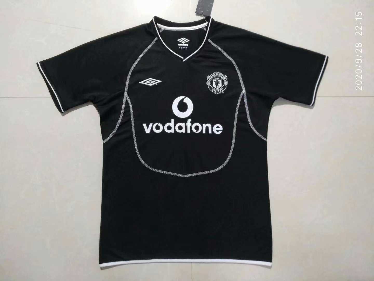 2000/01 Manchester United Retro Away Black Men Jersey Jersey - Click Image to Close