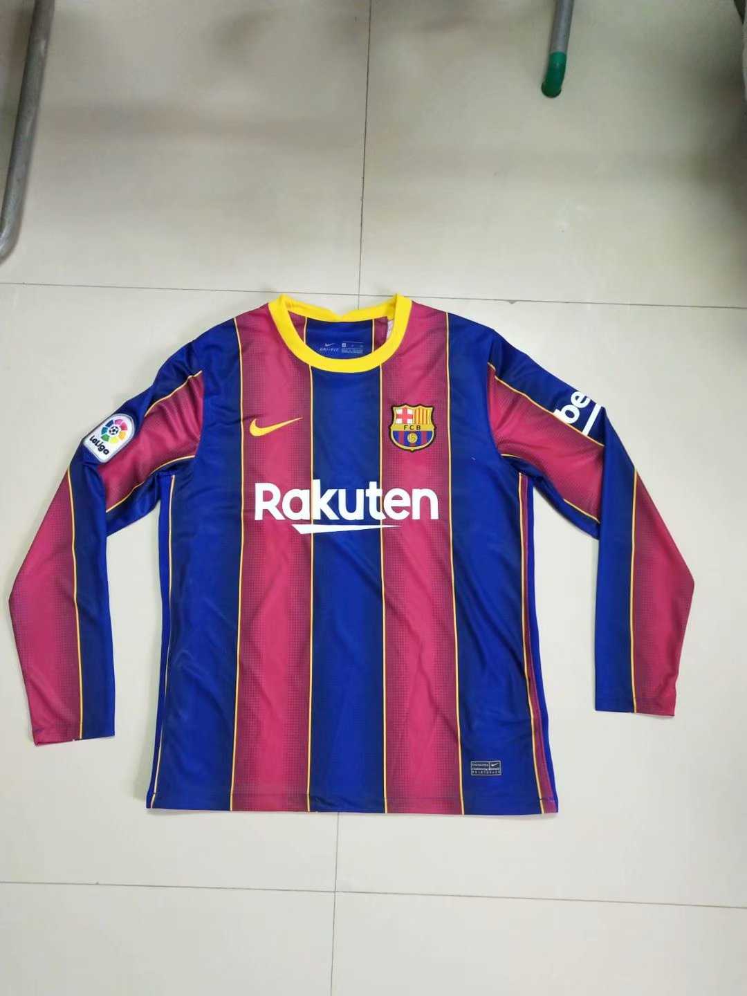 20/21 Barcelona Home LS Jersey Men's - Click Image to Close