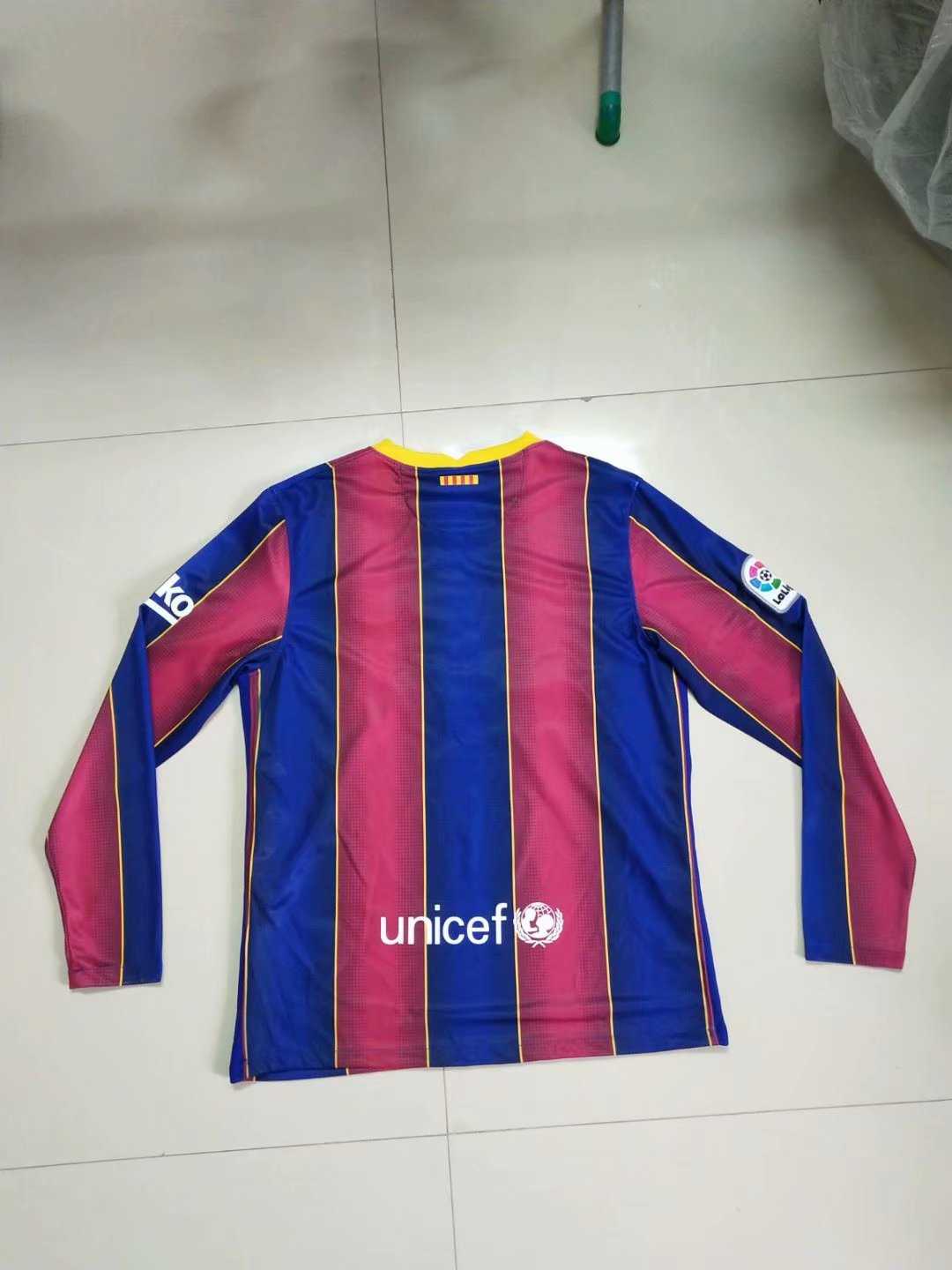 20/21 Barcelona Home LS Jersey Men's - Click Image to Close
