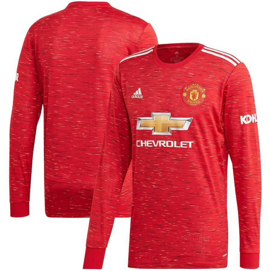 20/21 Manchester United Home Red LS Jersey Men's - Click Image to Close