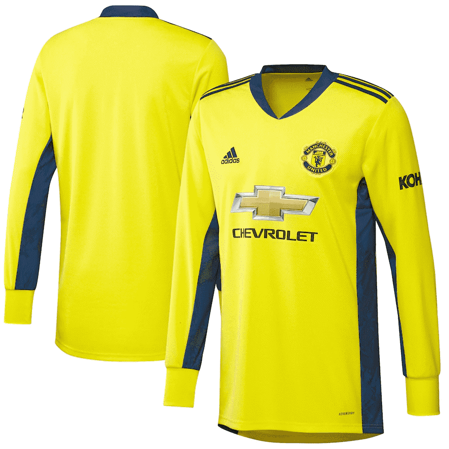 20/21 Manchester United Away Goalkeeper Yellow LS Jersey Men's - Click Image to Close