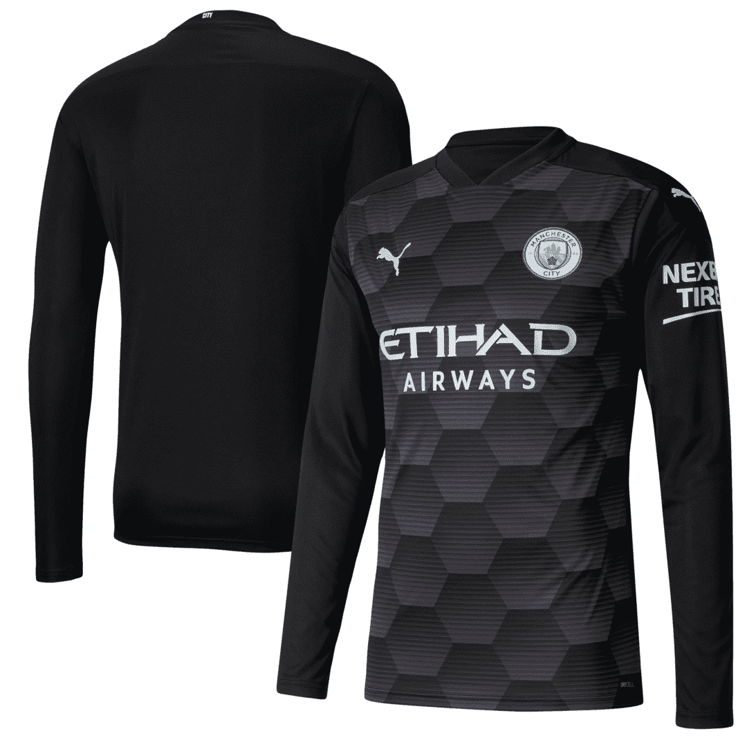 20/21 Manchester City Home Goalkeeper Black LS Men Jersey Jersey - Click Image to Close