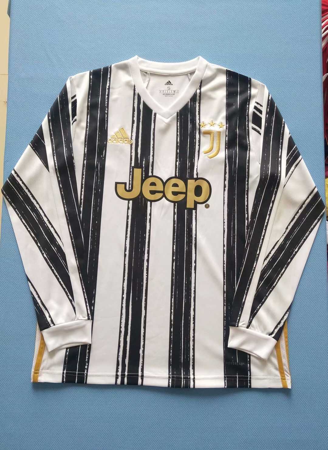 20/21 Juventus Home Long Sleeve Jersey Men's - Click Image to Close