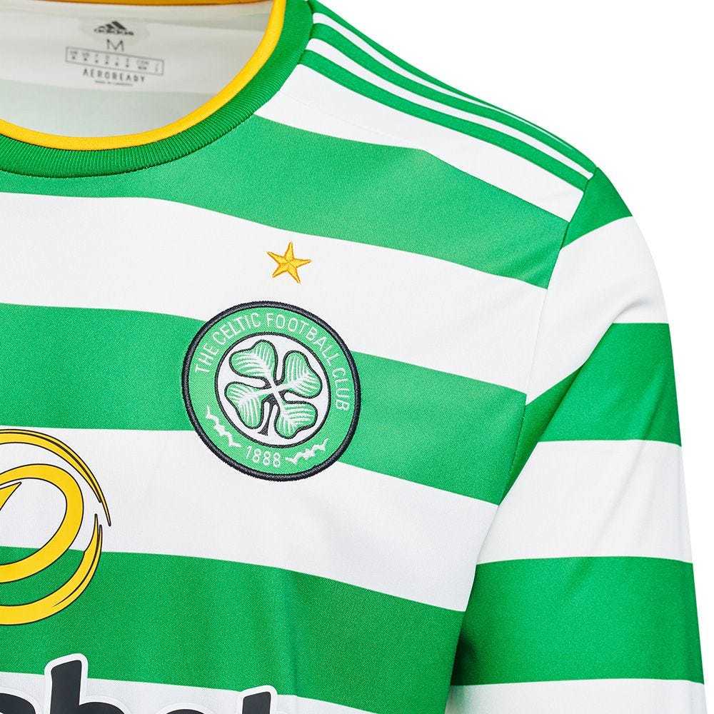 20/21 Celtic FC Home Green&White Stripes LS Jersey Men's - Click Image to Close