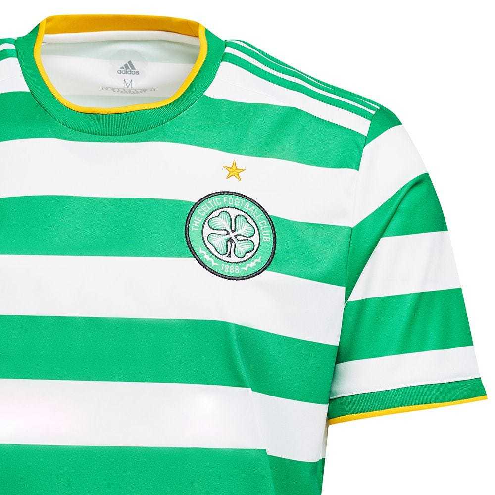 20/21 Celtic FC Home Green&White Stripes Jersey Men's With No Sponsor - Click Image to Close