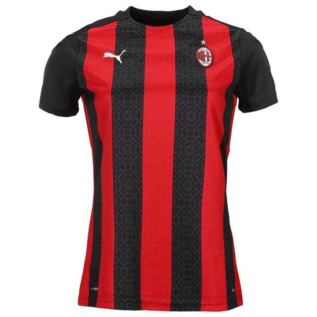 20/21 AC Milan Home Red Black Stripes Jersey Women's - Click Image to Close