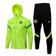 Men's Inter Milan Hoodie Yellow Training Suit Jacket + Pants 21/22