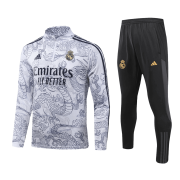 Men's Real Madrid Gray Training Sweatshirt + Pants Set 23/24