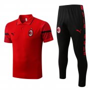 Men's AC Milan Red Training Polo + Pants Set 22/23