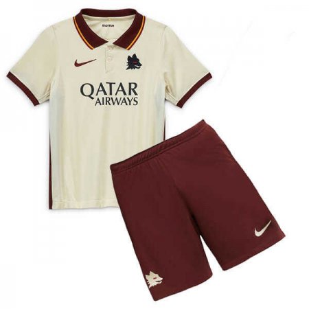 20/21 AS Roma Away White Kids Jersey Kit(Jersey + Short)