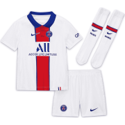 20/21 PSG Away White Kids Jersey Whole Kit(Jersey + Short + Socks)