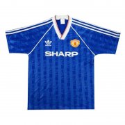 1986-1988 Manchester United Retro Third Away Blue Men Jersey Jersey