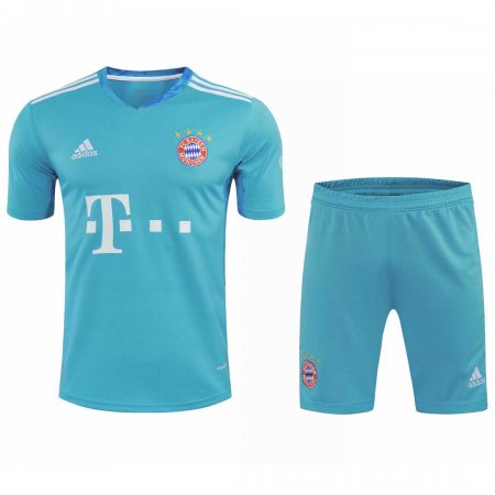 20/21 Bayern Munich Goalkeeper Blue Men's Jersey + Shorts Set