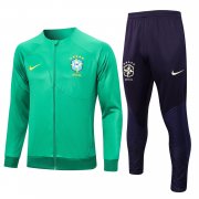 Men's Brazil Green Training Jacket + Pants Set 2023