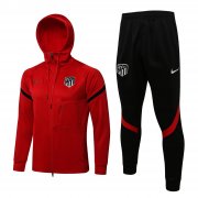 Men's Atletcico Madrid Hoodie Red Training Suit Jacket + Pants 21/22