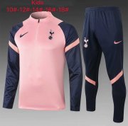Kid's 2020-2021 Tottenham Hotspur Pink Half Zip Soccer Training Suit