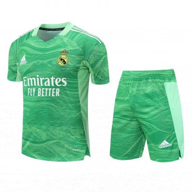 Men's Real Madrid Goalkeeper Green Jersey + Short Set 22/23