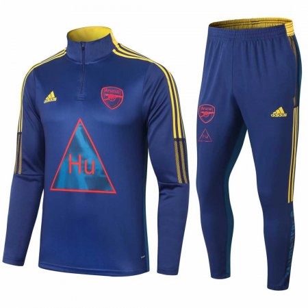 20/21 Arsenal Human Race Blue Half Zip Soccer Training Suit Men