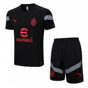 Men's AC Milan Black Jersey + Short Set 22/23