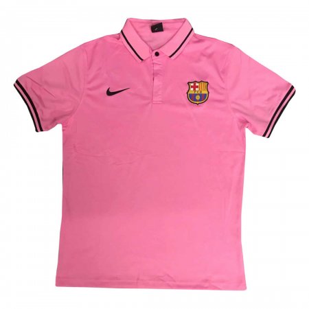 20/21 Barcelona Soccer Polo Jersey Pale Pink - Mens