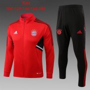 Kid's Bayern Munich Red Training Jacket + Pants Set 22/23