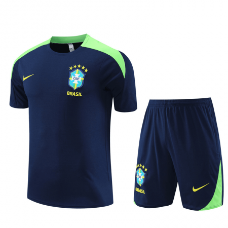 Men's Brazil Royal Training Jersey + Short Set 2024