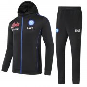 Men's Napoli Hoodie Black Training Suit Jacket + Pants 21/22