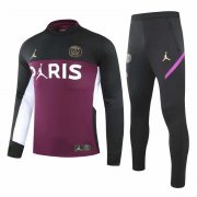 20/21 PSG x Jordan Purple - Black Soccer Training Suit Men