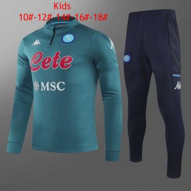20/21 Napoli Green Half Zip Soccer Training Suit Kid's
