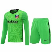 20/21 Atletico Madrid Goalkeeper Green Long Sleeve Men's Jersey + Shorts Set