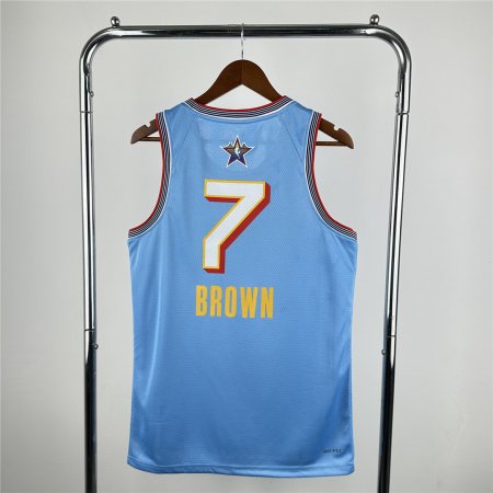 Men's All-Star Weekend Jordan Light Blue Dri-FIT Jersey 2025 BROWN #7