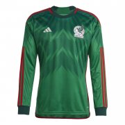 Mexico Home Jersey Men's 2022 FIFA World Cup Qatar #Long Sleeve