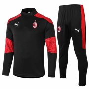 2020-2021 AC Milan Black Half Zip Soccer Training Suit